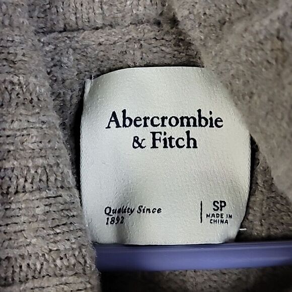 Abercrombie‎ & Fitch Womens Ribbed Knit Turtleneck Sweater Pullover Taupe Sz SP - Picture 7 of 9